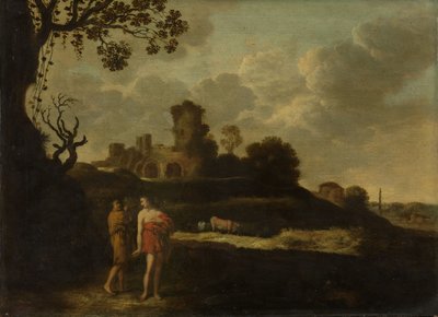 Arcadian Landscape with Shepherds and Cows by Dirck Dalens the Elder